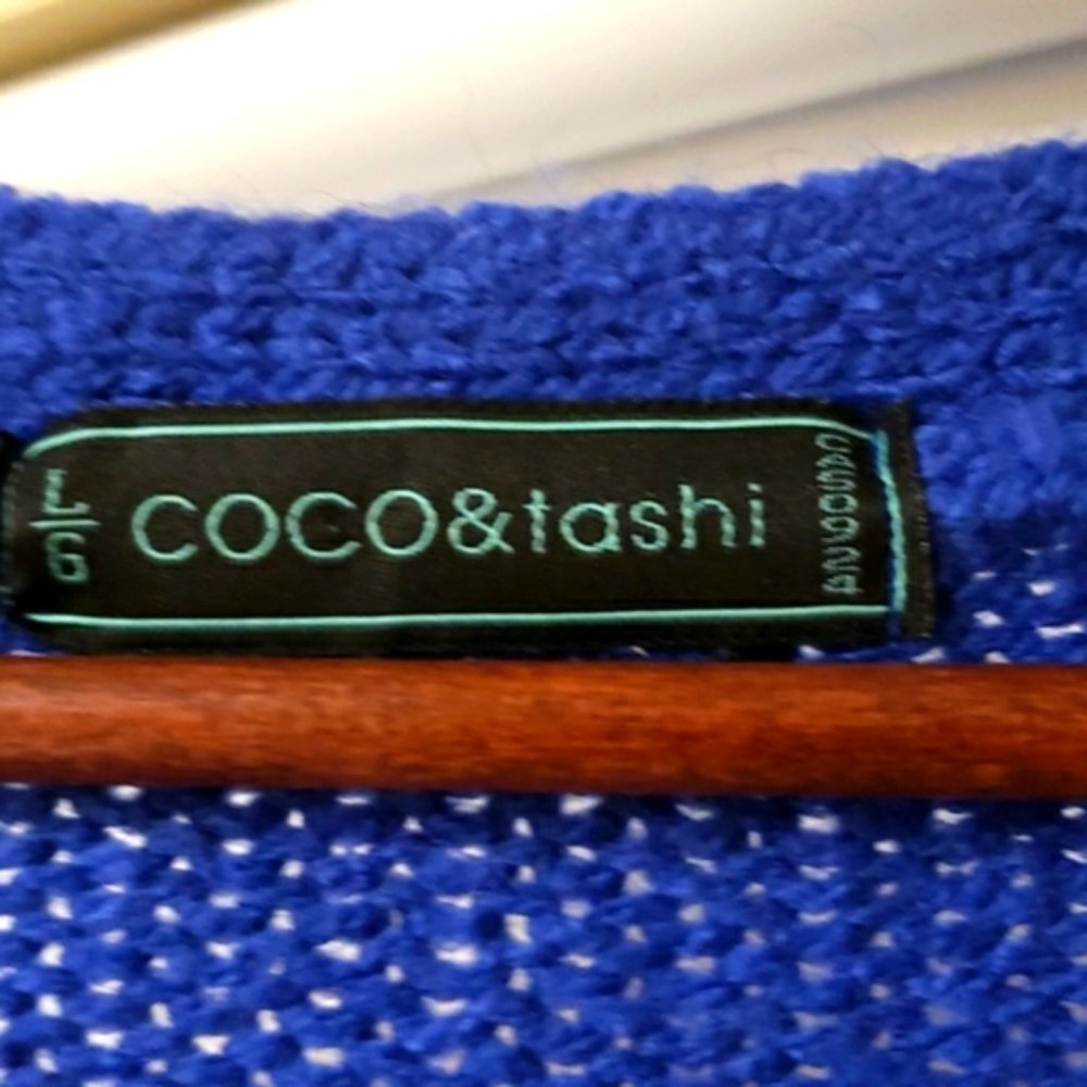 Open front blue cardigan - Picture 3 of 3